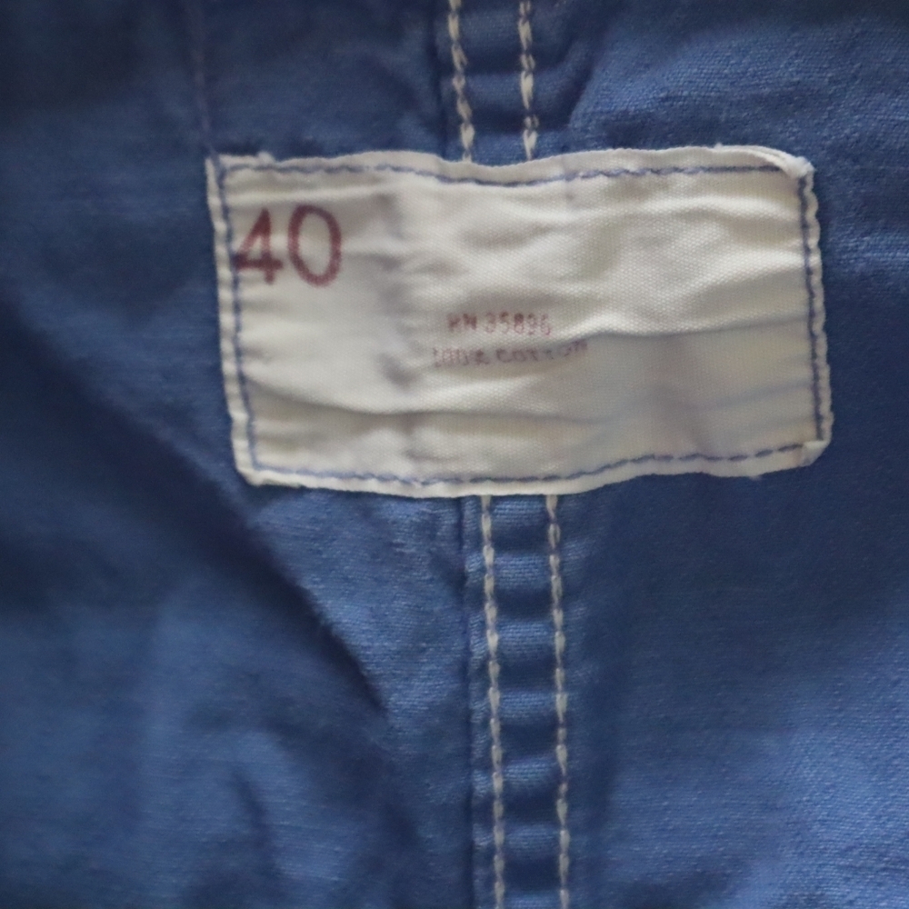 VINTAGE BLUE COTTON COVERALLS 40 Euclid Mfg Co Denim Uniform Work Classic Grunge - Picture 4 of 14